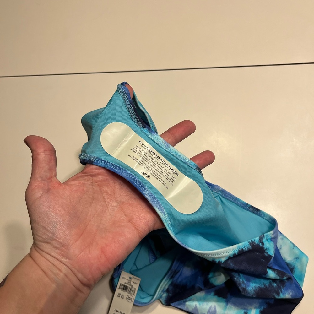 Aerie XL NWT swim suit bikini bottom blue black tie dye - Picture 5 of 7